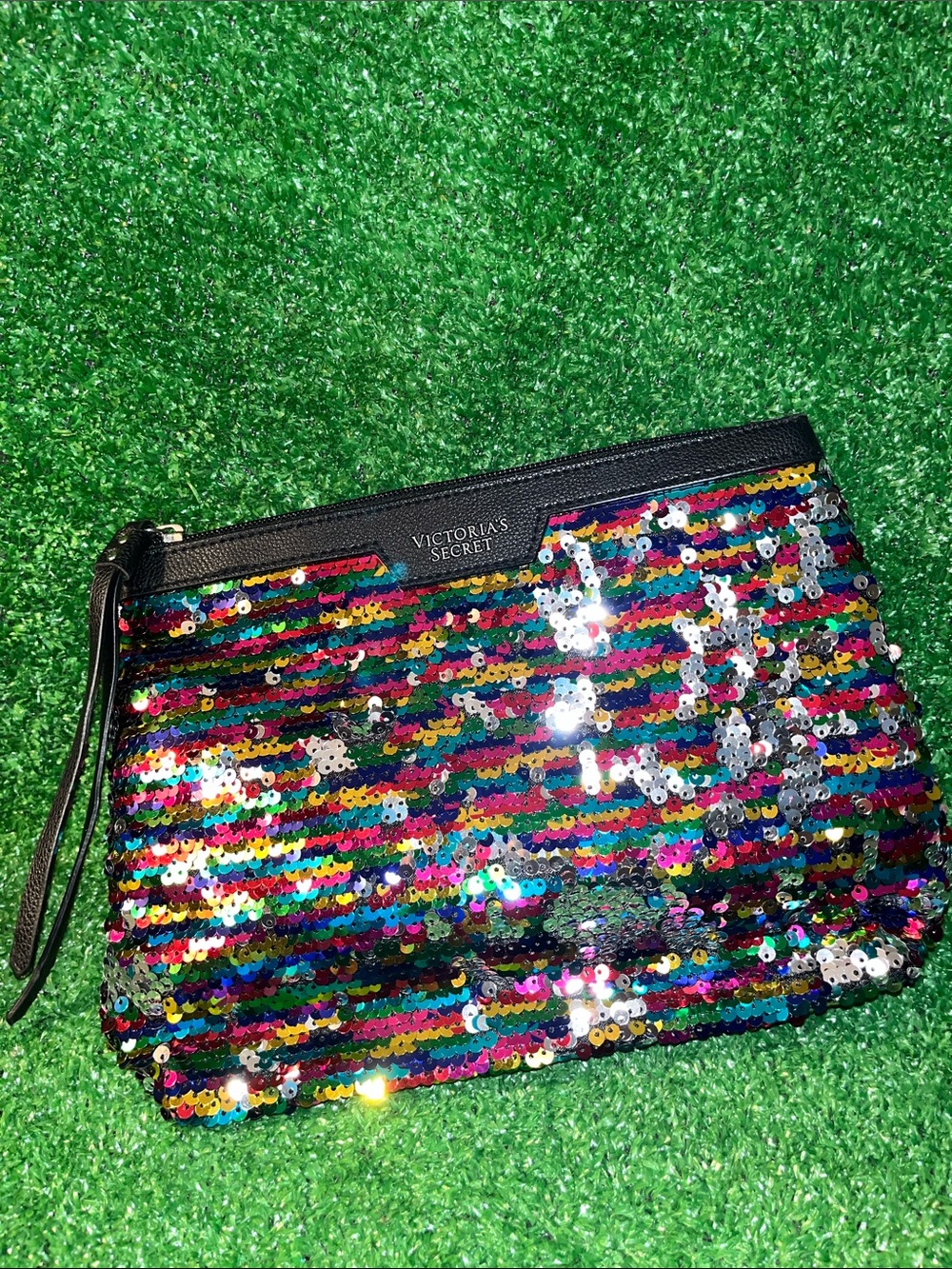 Victoria’s Secret Rainbow Sequined Cosmetic Bag